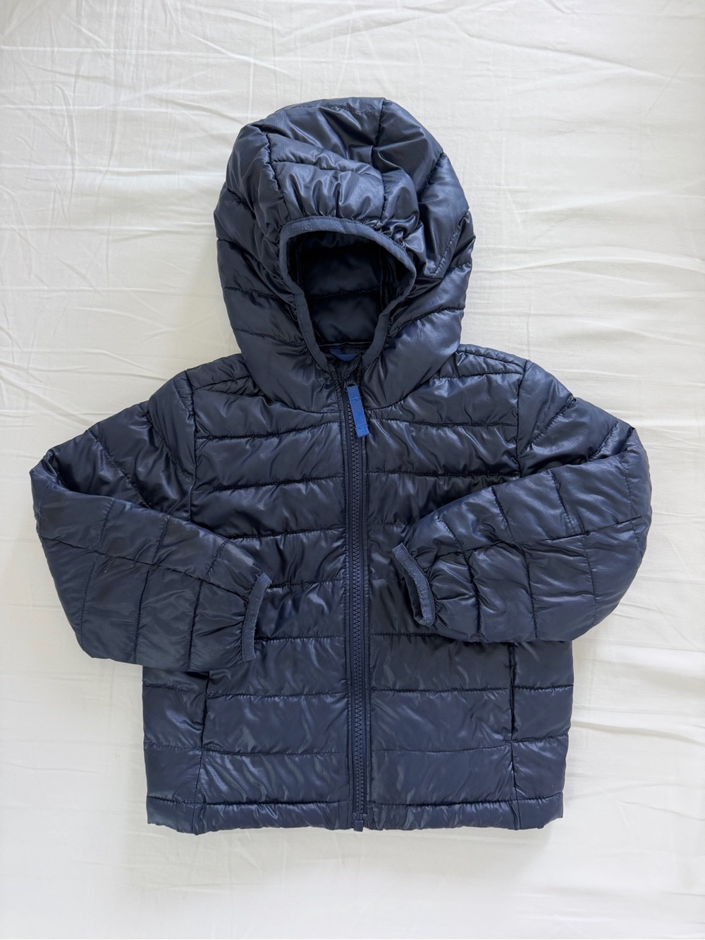 Primary Kids Navy Hooded Puffer Jacket Size 3 Lightweight Winter Coat